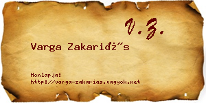 Varga Zakariás névjegykártya